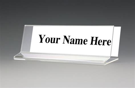 Desk Name Plate Holders in Several Modern New Styles Launched by Plastic Products Mfg.