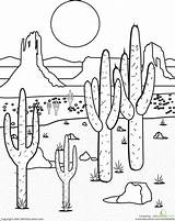Desert Scene Coloring Page sketch template