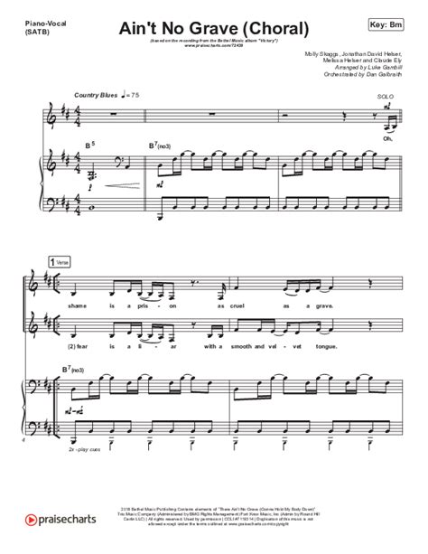 Ain't No Grave (Choral Anthem SATB) Sheet Music PDF (Bethel Music / Molly Skaggs / Arr. Luke ...