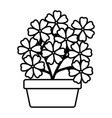 Cute flower and leafs plant in ceramic pot Vector Image