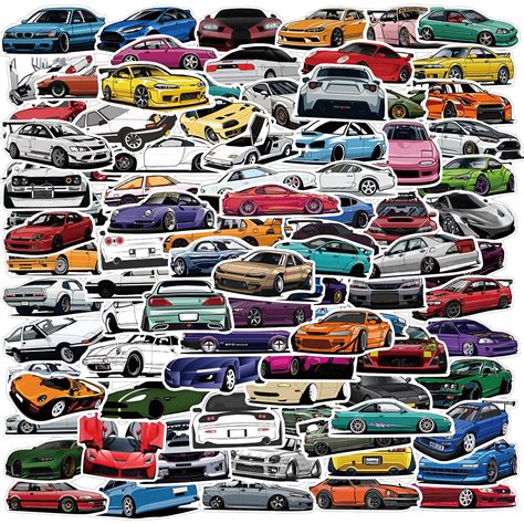 Buy 100pcs JDM Racing Car Stickers Vinyl Waterproof Stickers Japanese ...