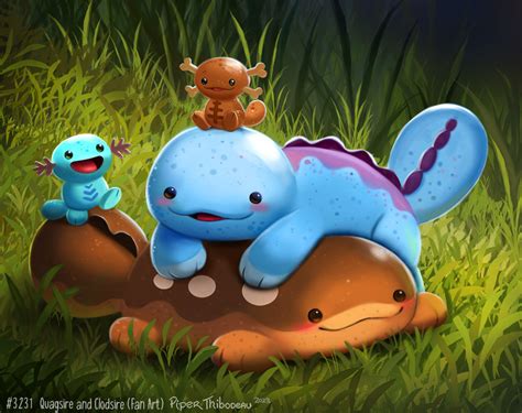 Piper's Daily Paintings : 3231. Quagsire and Clodsire (Fan Art) Playing...