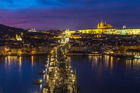 Prague Skyline at Dusk editorial photography. Image of busy - 70729997