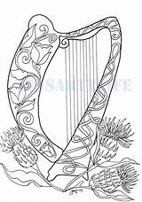 Coloring Page Of Harp  KierrailMelton sketch template