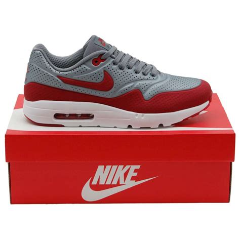 Nike Air Max 1 Ultra Moire Metallic Cool Grey Gym Red - Mens Shoes from Attic Clothing UK