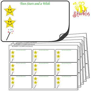 144 Two 2 Stars and a Wish Stickers 64x38mm. Premium Quality SelfAdhesive Labels | eBay