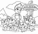 All Paw Patrol Team Together Coloring Page 540  sketch template