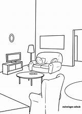 Coloring page living Room  Household Download coloring For Free sketch template