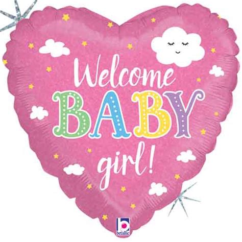 Welcome Baby Girl Foil Balloons