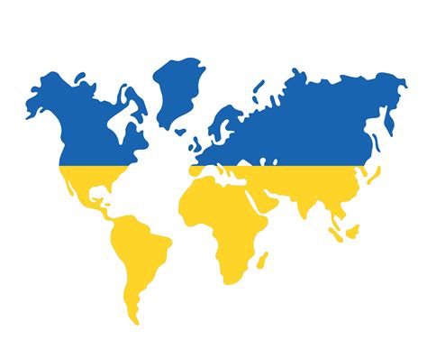 ucrania bandera mapa del mundo emblema nacional europa símbolo abstracto vector ilustración ...
