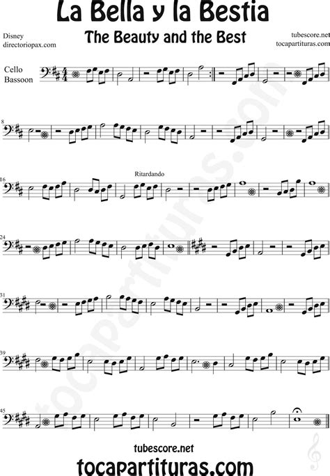 tubescore: Beauty and the Beast OST Sheet Music for Flute, Violin, Alto Sax, Trumpet, Viola ...