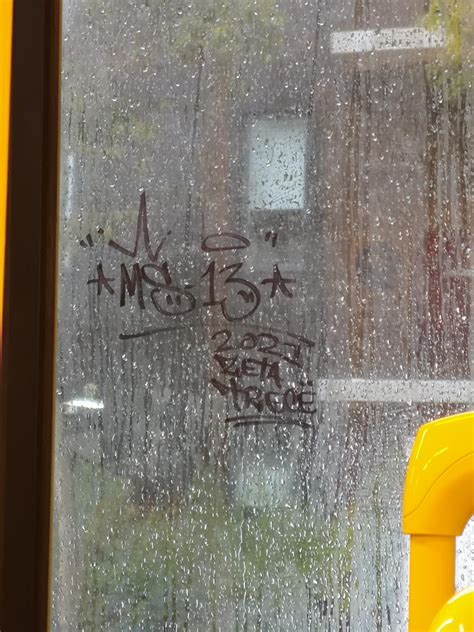 MS-13 graffiti spotted on the 96 tram today. Yikes... : r/melbourne