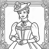 Elegant Victorian Lady Coloring Page 63144 49981 sketch template