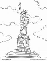 Statue Liberty Coloring Page Sketch sketch template