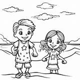 Premium Vector  Summer Vacation Coloring Page For Kids sketch template