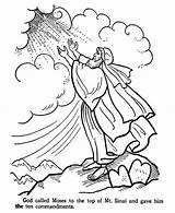 Moses On The Top Of Mount Sinai Receive Ten Commandments Coloring  sketch template