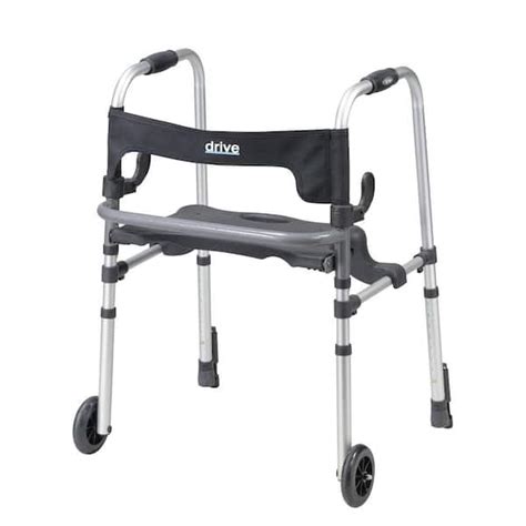 Drive Medical Clever Lite LS 2-Wheel Rollator Walker with Seat and Push ...