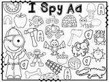 I Spy Alphabet Printable sketch template