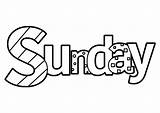 Sunday Text  Coloring Page sketch template