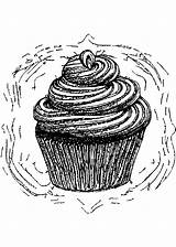 Cupcakes Coloring Page · Creative Fabrica sketch template