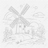 Página Para Colorear De Molino Viento Dibujada Con Dibujo Boceto  sketch template