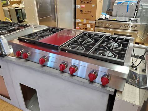 Wolf 48 Inch Pro-Style Gas Rangetop with 6 Dual-Stacked Sealed Burners - Discount Appliances