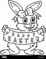 Happy Easter Bunny Isolated Coloring Page Stock Vector Image & Art  Alamy sketch template
