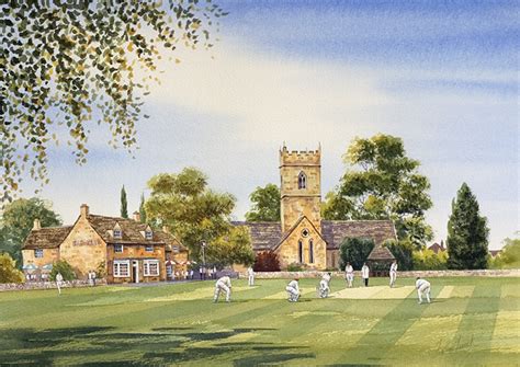 Cricket WaterColour Original Art Paintings For Sale Uk Artist Jonathon ...