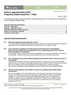 Uniform Appraisal Data (UAD) Frequently Asked Questions – FAQs ...