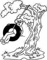 Tree Swing Coloring Pages sketch template