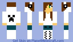 Girl in white creeper hoodie Minecraft Skin