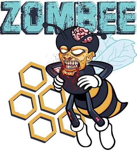 Zombee Zombie Bee Halloween for Beekeeper Apiarist Dark Light Digital Art by Nikita Goel - Pixels