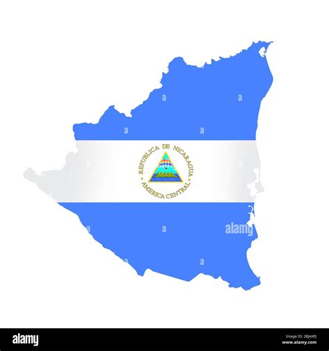 Nicaragua flag map. Country outline with national flag Stock Photo - Alamy