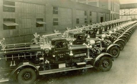 A Photo From An Unknown Date Shows A Fleet Of FDNY Ahrens-Fox Fire ...