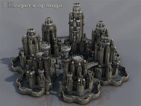 magic fantasy castle 3d model