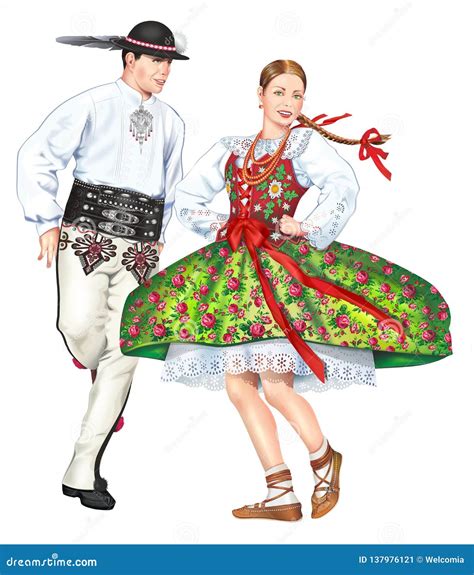 Dancing Polish Highlanders stock illustration. Illustration of culture ...