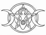 Goddess pentacle Color Page  Wiccan Symbols Pagan Coloring Pages sketch template