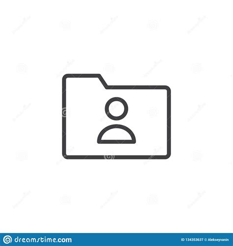 User folder outline icon stock vector. Illustration of outline - 134353637