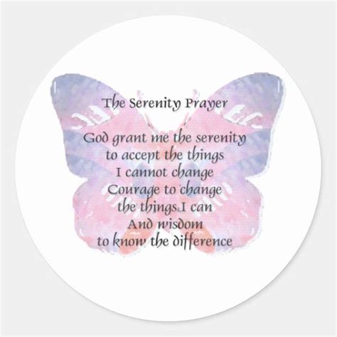 Serenity Prayer Butterfly Stickers | Zazzle