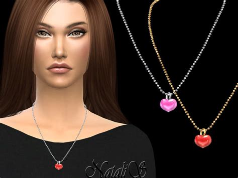 Enamel heart pendant by NataliS at TSR » Sims 4 Updates