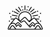 Simple Sunrise Coloring  Page sketch template