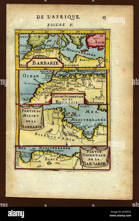 Map of Barbary (northern coast), 1683 Stock Photo - Alamy