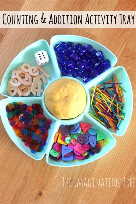 Counting and Addition Activity Tray Math Game Counting Activities For Preschoolers, Math ...