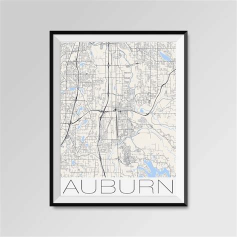 AUBURN Washington Map Auburn City Map Print Auburn Map | Etsy