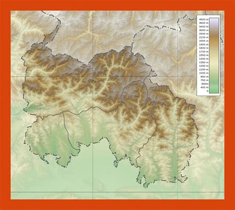 Physical map of South Ossetia | Maps of South Ossetia | Maps of Asia ...