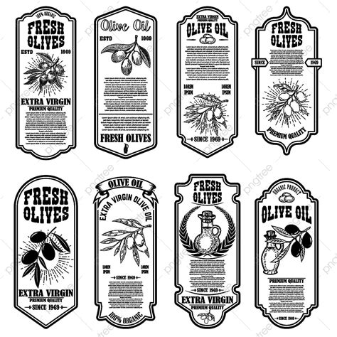 Set Of Vintage Olive Oil Flyer Templates, Element, Nature, Bio PNG and ...