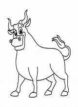 Cute Bull Cartoon Character Coloring Page  Free Printable Pages sketch template