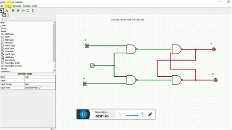 Clocked NAND Gate RS Flip Flop Simulation Logisim Software - YouTube