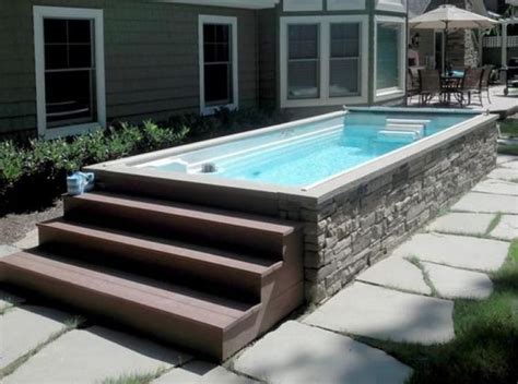 Gorgeous Backyard Swim Spa Installation Ideas | Pool patio designs, Swim spa, Swim spa landscaping