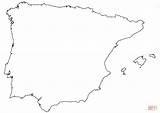 Iberian Niemimaan ääriviivakartta Värityskuva sketch template